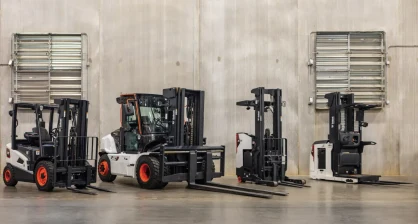 Used Bobcat forklift working in a Delaware warehouse