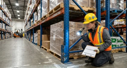 Pallet racking inspection and repair services in a Delaware warehouse