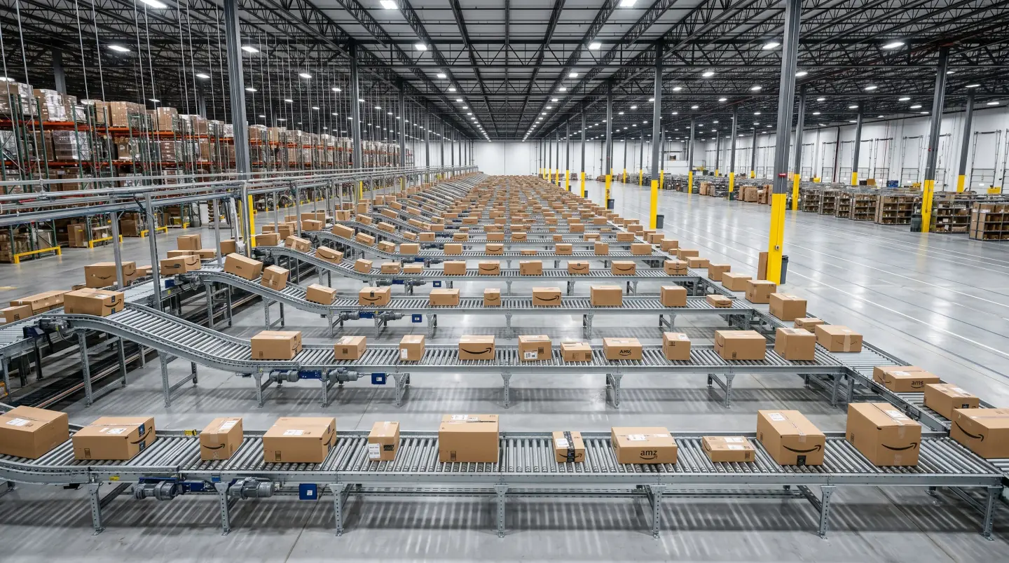 Material handling conveyor system installed in a Delaware warehouse