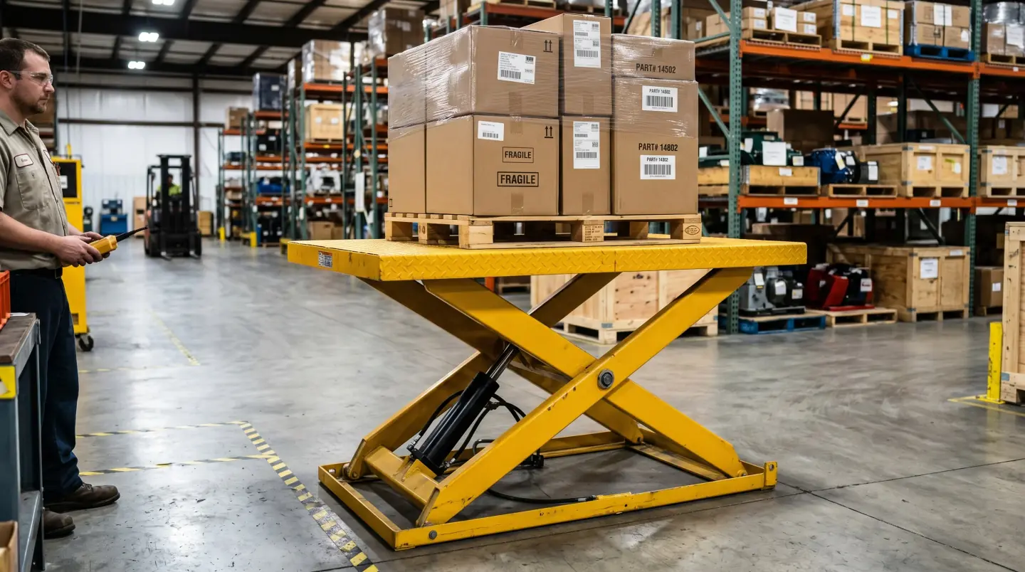 Hydraulic lift table for ergonomic material handling in a Delaware warehouse