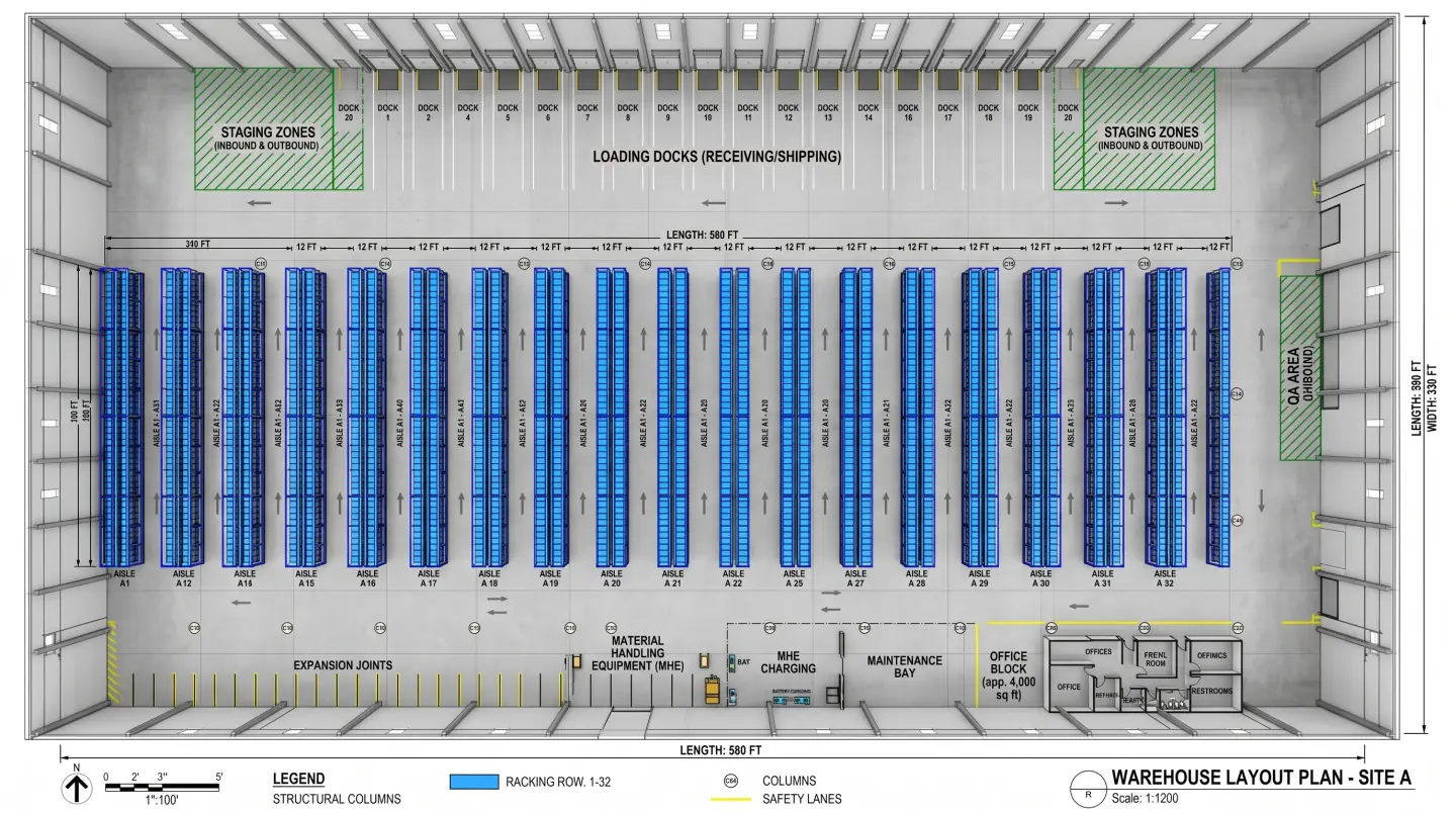 Warehouse design and space planning services for Delaware facilities